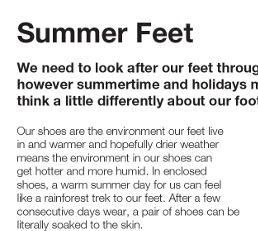 Healthy Feet and Shoes for Summer – Holbrook Pages article